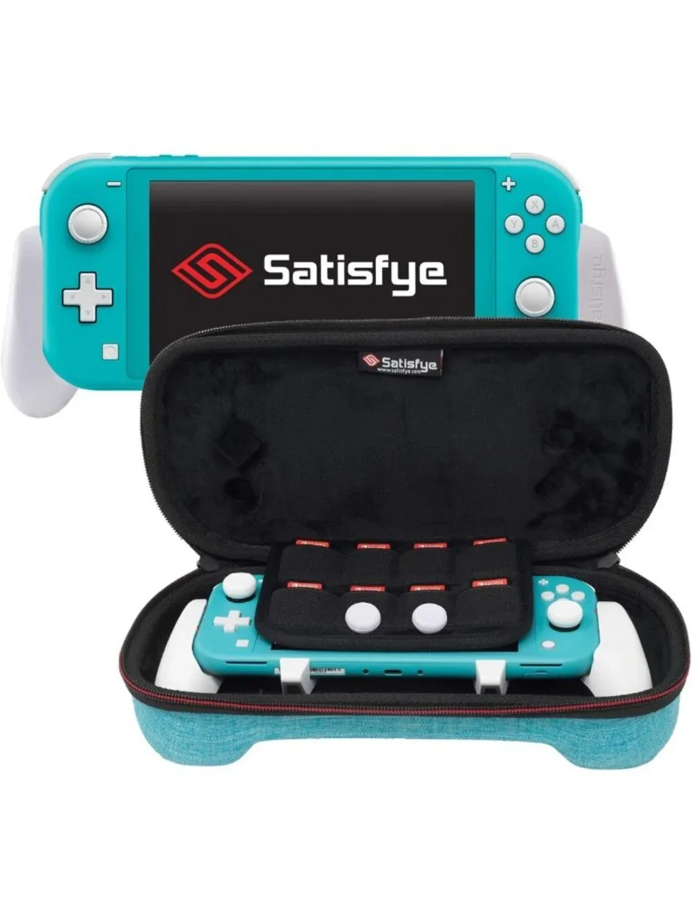 Slim Grip Bundle for Nintendo Switch Lite - Includes Case & 2 Thumbsticks